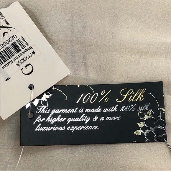 Guess Los Angeles Sheer Silk Cream Top Size L NWT - Picture 9 of 14